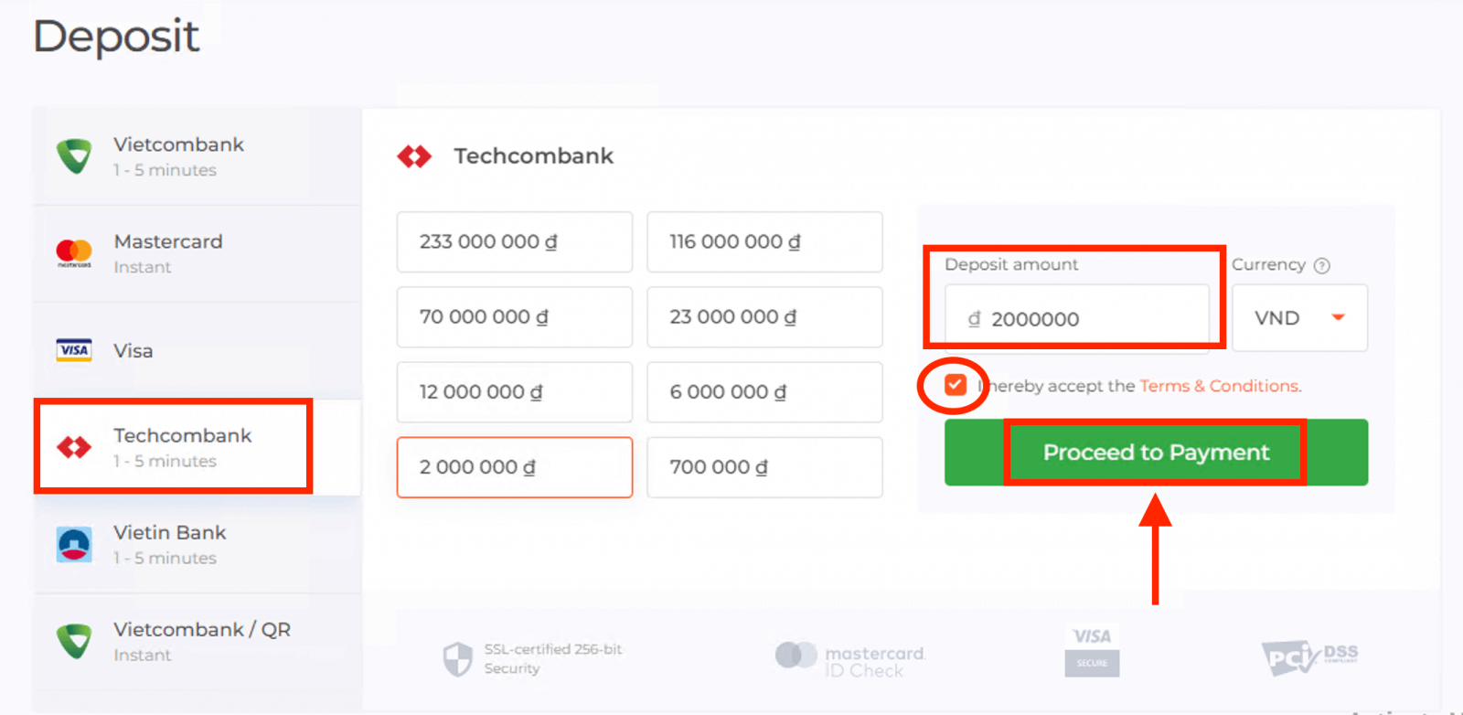 Dépôt sur IQ Option Vietnam : Visa/Mastercard, services bancaires par Internet et portefeuilles électroniques