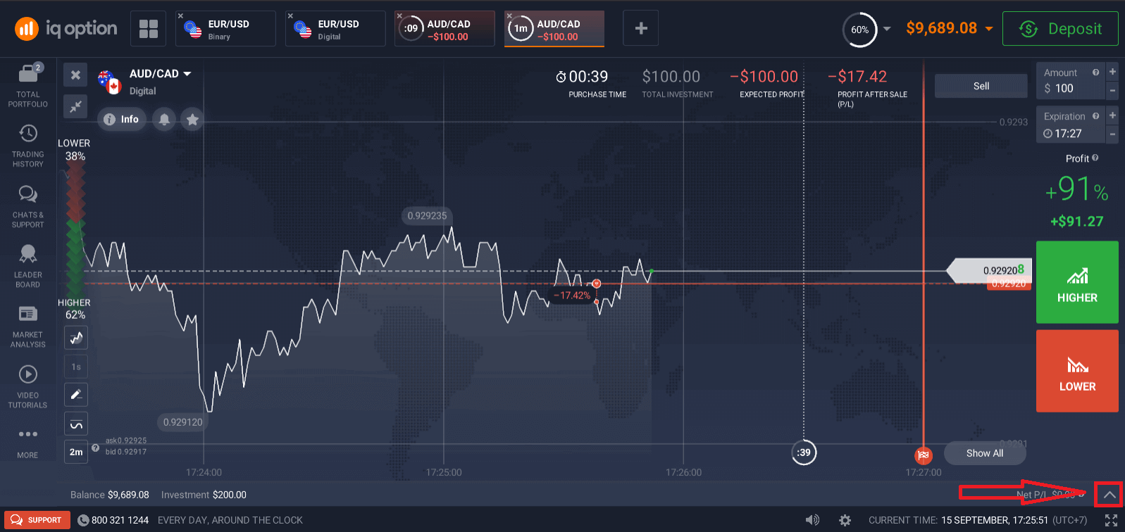 S'inscrire et négocier des options numériques IQ Option - Étapes liées au compte