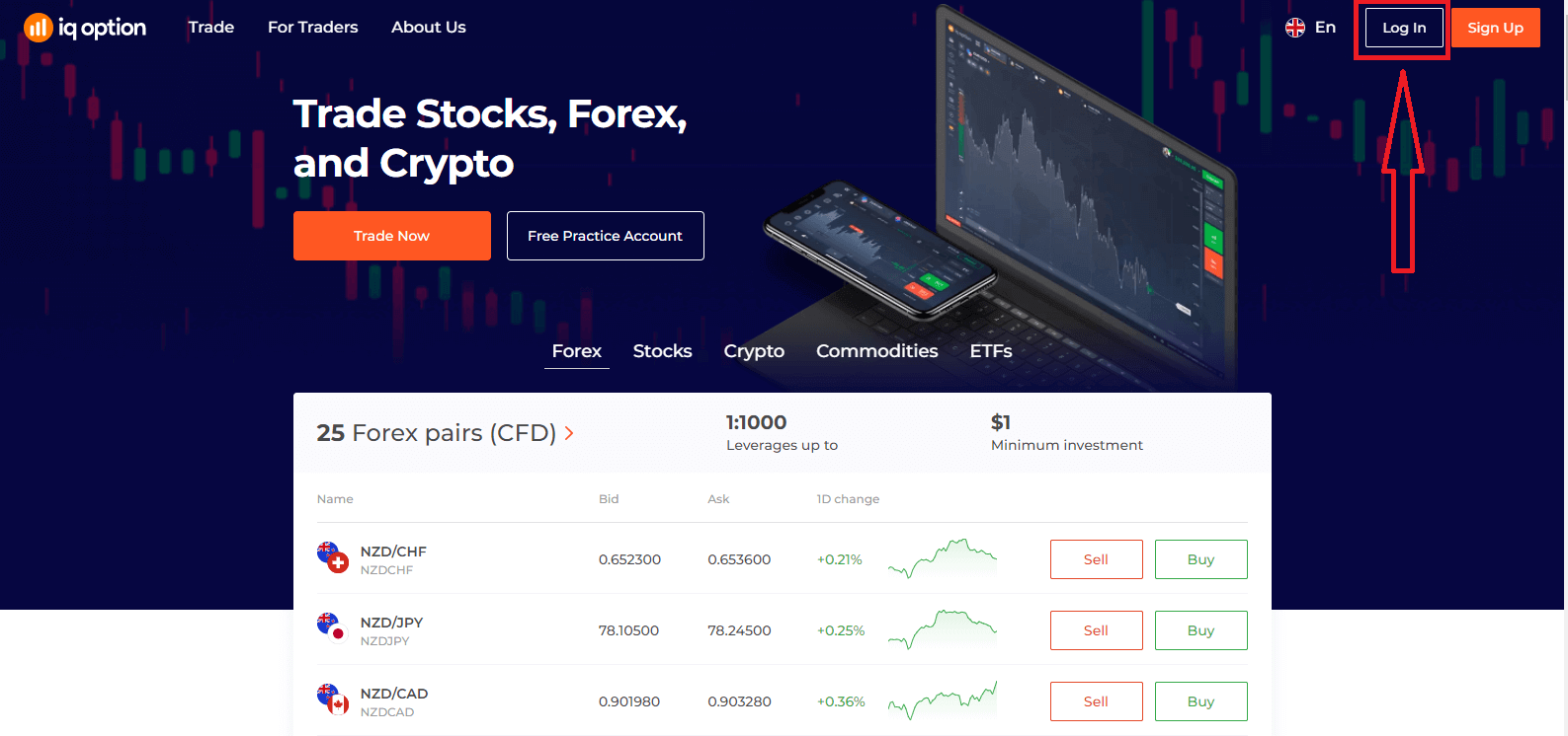 Inscription et connexion à IQ Option - Étapes d'accès au compte
